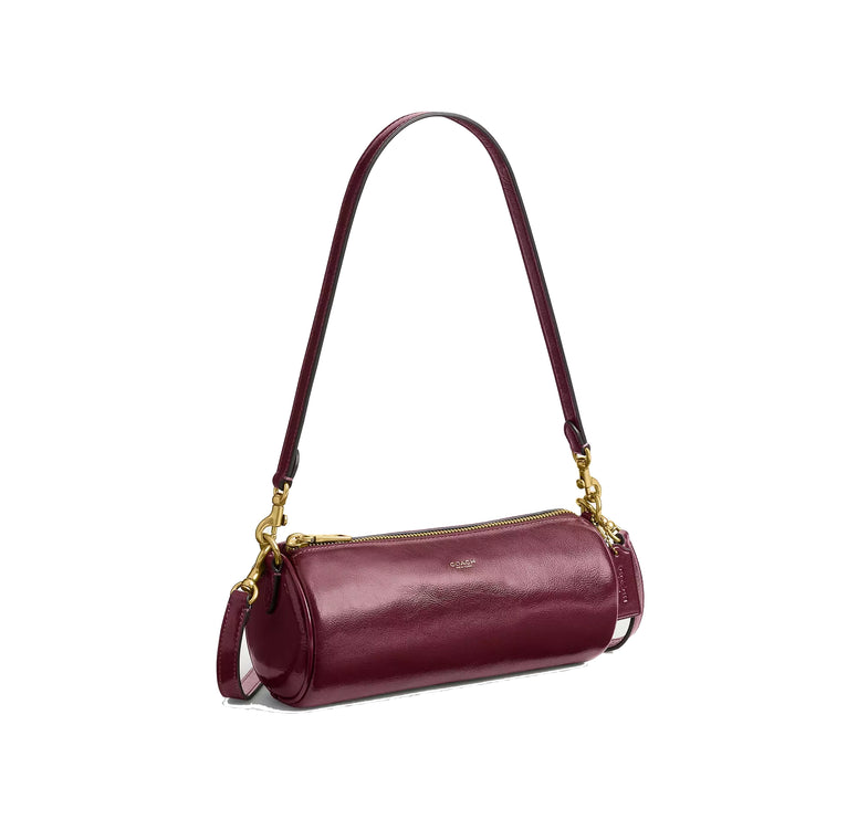 Coach Women's Barrel Bag Brass/Dark Cherry
