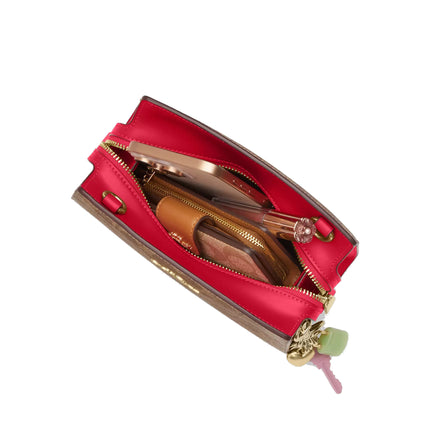 Coach Women's Gia Crossbody Bag In Signature Canvas Gold/Tan/Carnation