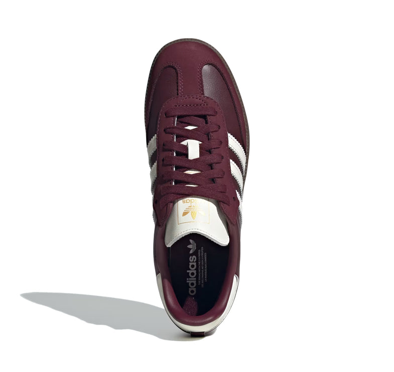 Adidas Samba OG Shoes Maroon/Off White/Gum JR8844