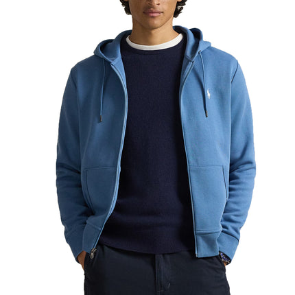 Polo Ralph Lauren Men's Double-Knit Full-Zip Hoodie Delta Blue