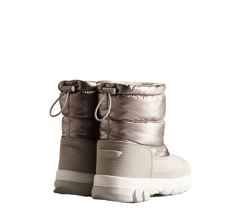Hunter Women's Insulated Metallic Short Snow Boots Dark Silver/Hail Grey - Hızlı Kargo