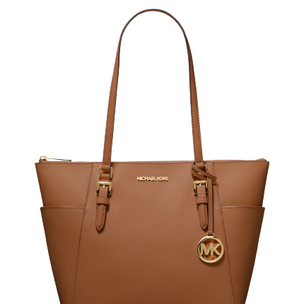 Michael Kors Women's Charlotte Large Saffiano Leather Top-Zip Tote Bag Luggage