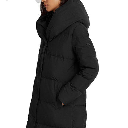Polo Ralph Lauren Women's Oversize Collar Quilted Down Coat Black