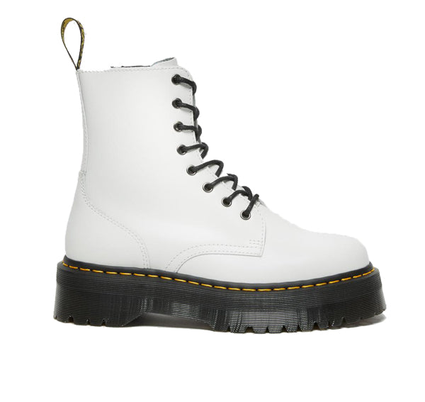 Dr. Martens Unisex Jadon Smooth Leather Platform Boots White