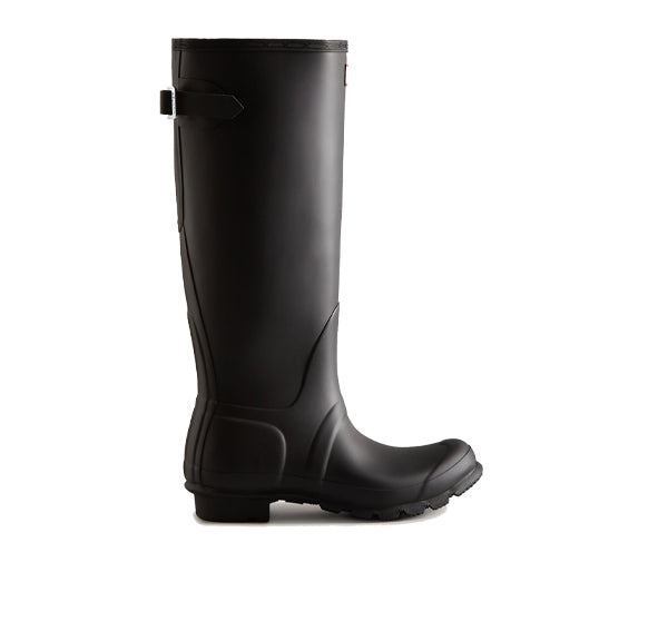 Hunter Women's Tall Back Adjustable Rain Boots Black