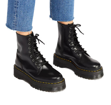 Dr. Martens Unisex Jadon Smooth Leather Platform Boots Black - Hızlı Teslimat