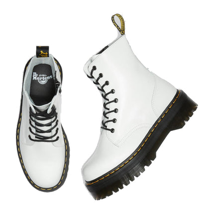 Dr. Martens Unisex Jadon Smooth Leather Platform Boots White