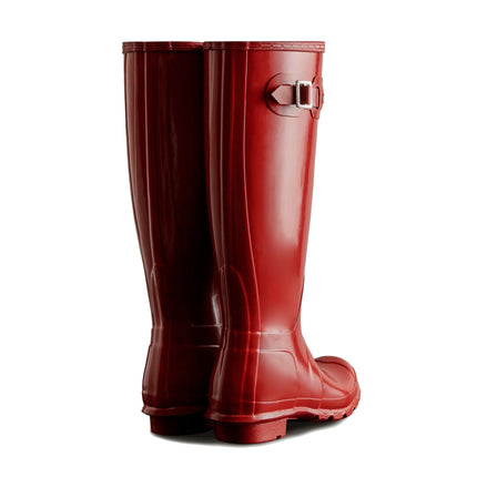 Hunter Women's Original Tall Gloss Rain Boots Military Red