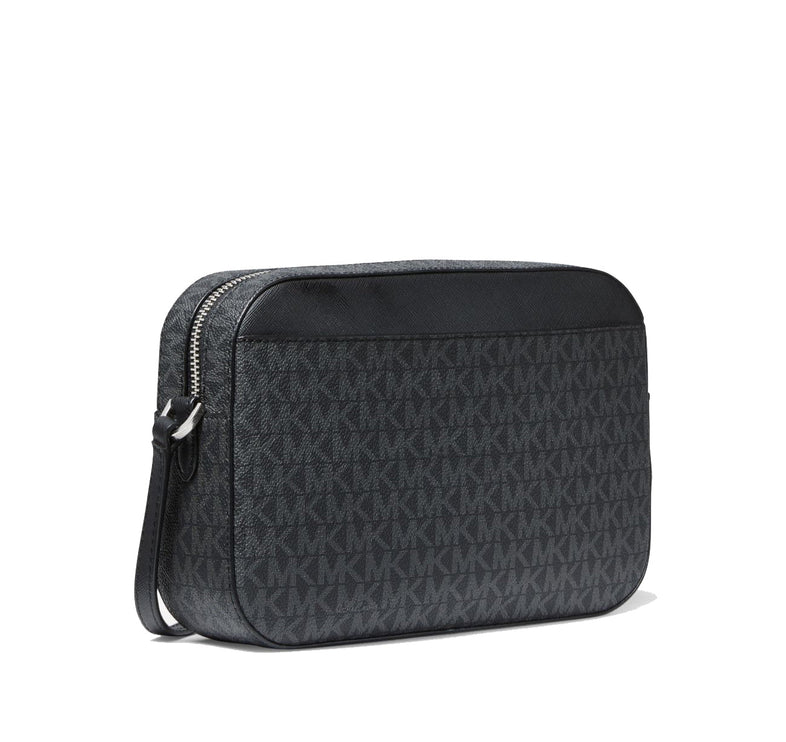 Michael Kors Women's Jet Set Large Logo Crossbody Bag Silver/Black