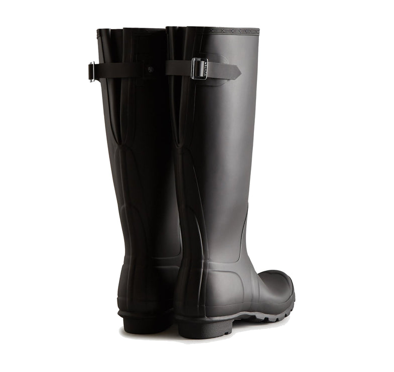 Hunter Women's Tall Back Adjustable Rain Boots Black