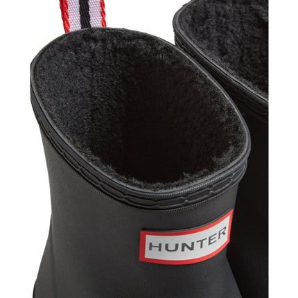 Hunter Women's Play Vegan Shearling Insulated Short Rain Boots Black