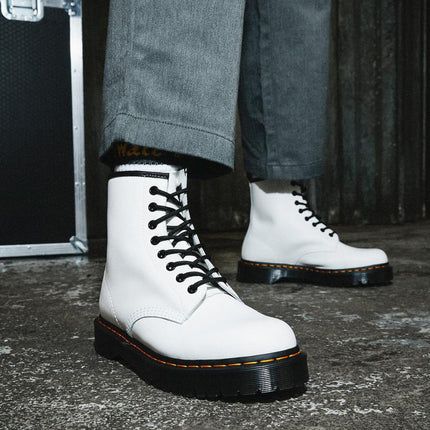 Dr. Martens Unisex Bex Smooth Leather Platform Boots White