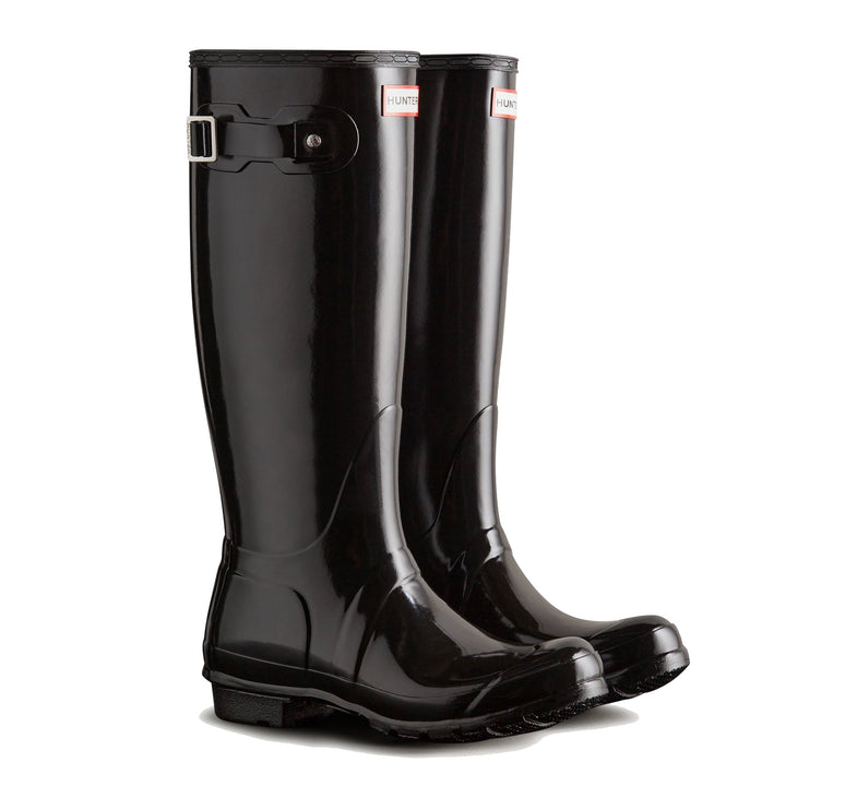 Hunter Women's Original Tall Gloss Rain Boots Black