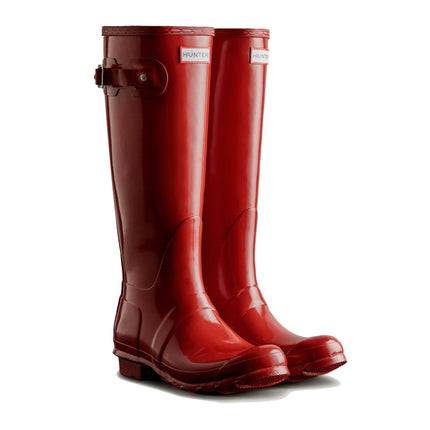 Hunter Women's Original Tall Gloss Rain Boots Military Red