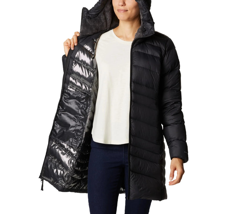 Columbia Women's Autumn Park Down Hooded Mid Jacket Black - Hemen Kargoda