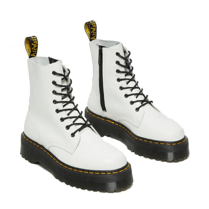 Dr. Martens Unisex Jadon Smooth Leather Platform Boots White