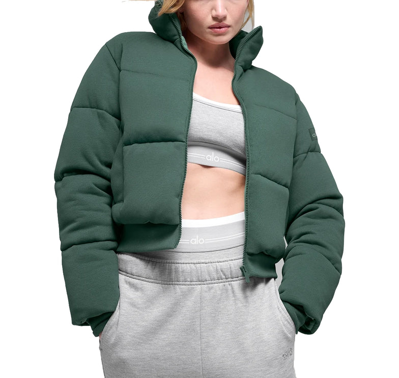 alo Women's Sweatshirt Puffer Clover Green