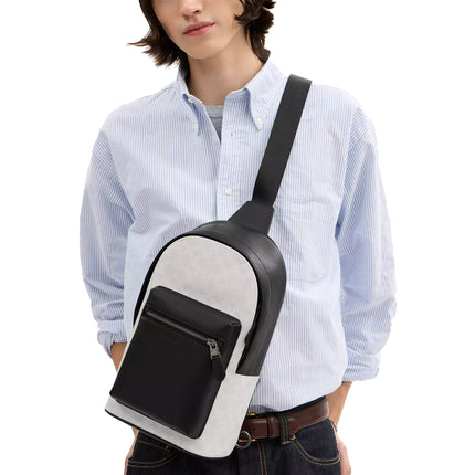 Coach Women's West Pack In Signature Canvas Gunmetal/Chalk/Black