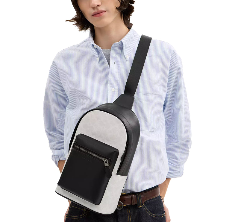 Coach Women's West Pack In Signature Canvas Gunmetal/Chalk/Black