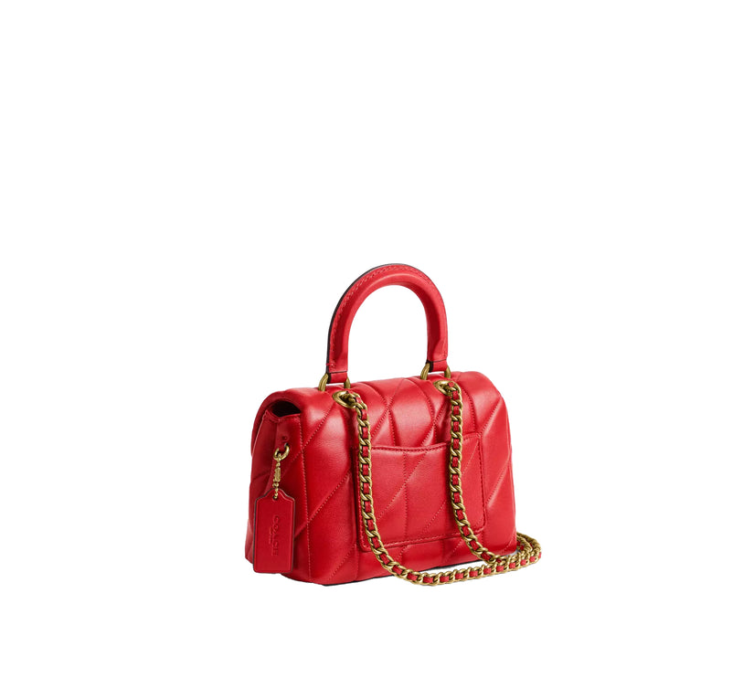 Coach Women's Tabby Top Handle Bag With Quilting Brass/Candy Apple