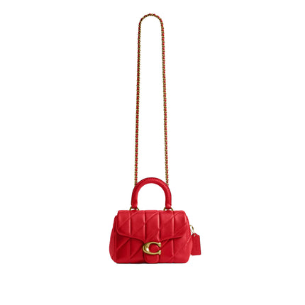 Coach Women's Tabby Top Handle Bag With Quilting Brass/Candy Apple