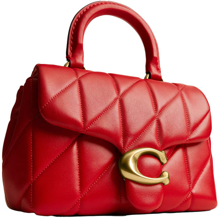 Coach Women's Tabby Top Handle Bag With Quilting Brass/Candy Apple