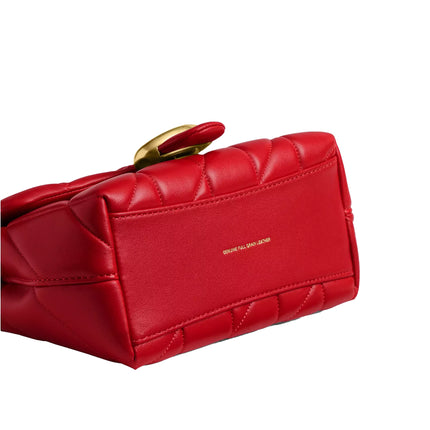 Coach Women's Tabby Top Handle Bag With Quilting Brass/Candy Apple