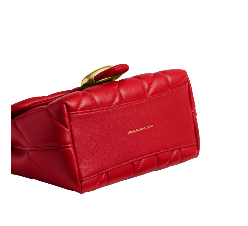 Coach Women's Tabby Top Handle Bag With Quilting Brass/Candy Apple