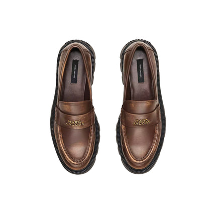 Marc Jacobs Women's The Distressed Leather Frankie Loafer Brown