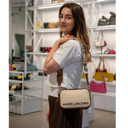 Marc Jacobs Women's Flash Leather Crossbody Bag Colorblock Iced Coffee Multi