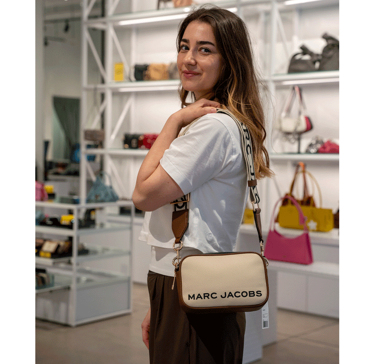 Marc Jacobs Women's Flash Leather Crossbody Bag Colorblock Iced Coffee Multi