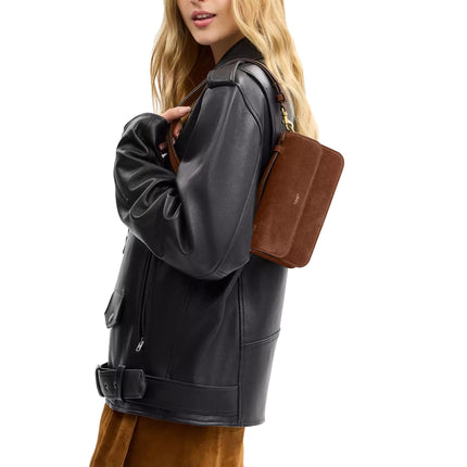 Coach Women's New York Elora Top Handle Crossbody Bag Brass/Warm Brown