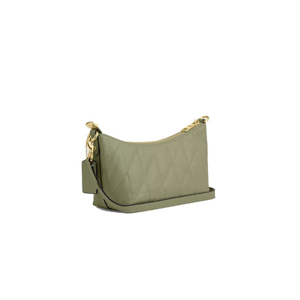 Coach Women's Caitlin Shoulder Bag With Quilting Gold/Pistachio