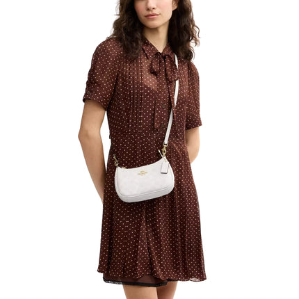 Coach Women's Teri Mini Crossbody Bag In Signature Canvas Gold/White/Chalk