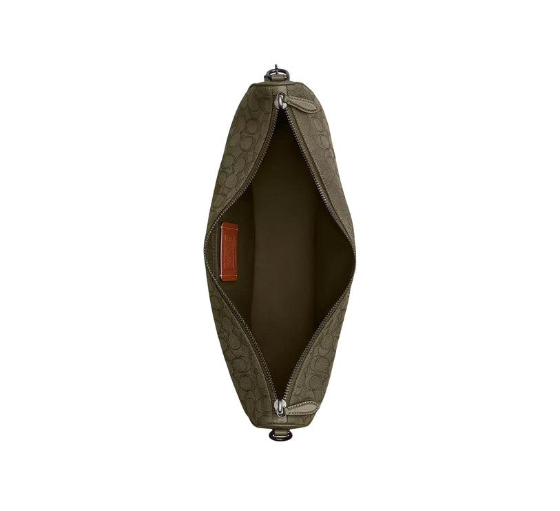 Coach Unisex Hall Soft Sling Bag 45 In Signature Jacquard Olive Drab