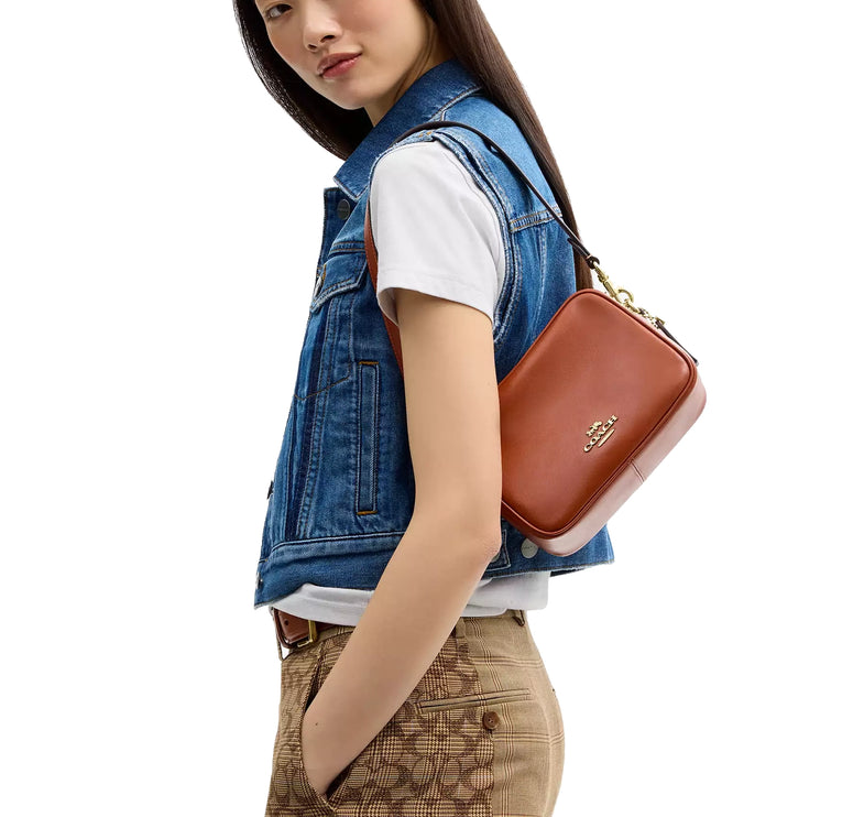 Coach Women's Mini Carey Crossbody Bag Gold/Cinnamon