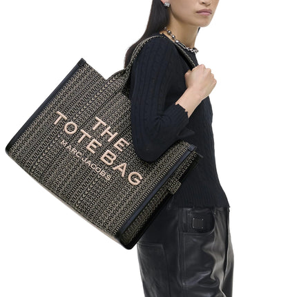Marc Jacobs Women's The Monogram Jacquard Large Tote Bag Black