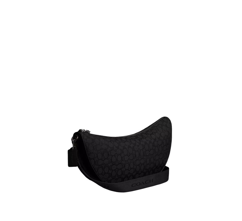 Coach Unisex Hall Soft Sling Bag 45 In Signature Jacquard Black