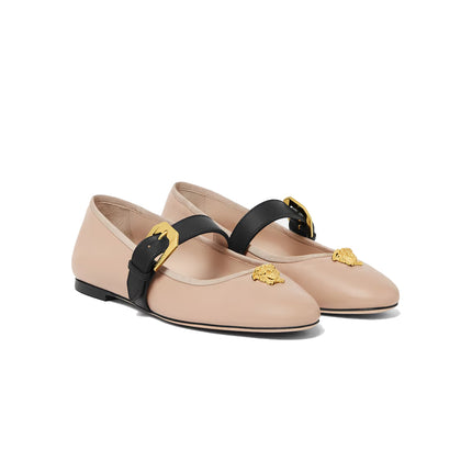 Versace Women's La Medusa Nappa Ballerinas Light Pink
