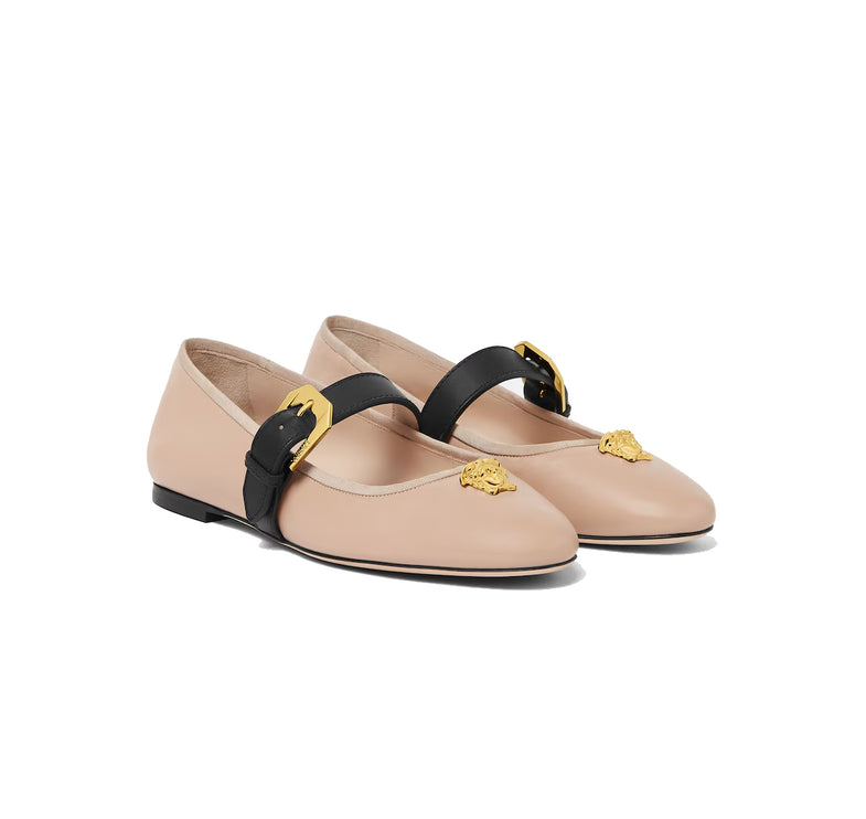 Versace Women's La Medusa Nappa Ballerinas Light Pink
