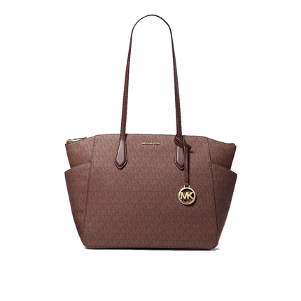 Michael Kors Women's Marilyn Medium Signature Logo Tote Bag Nutmeg