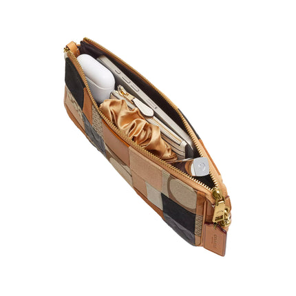 Coach Women's Plaza Bag 25 With Patchwork Brass/Brown Multi