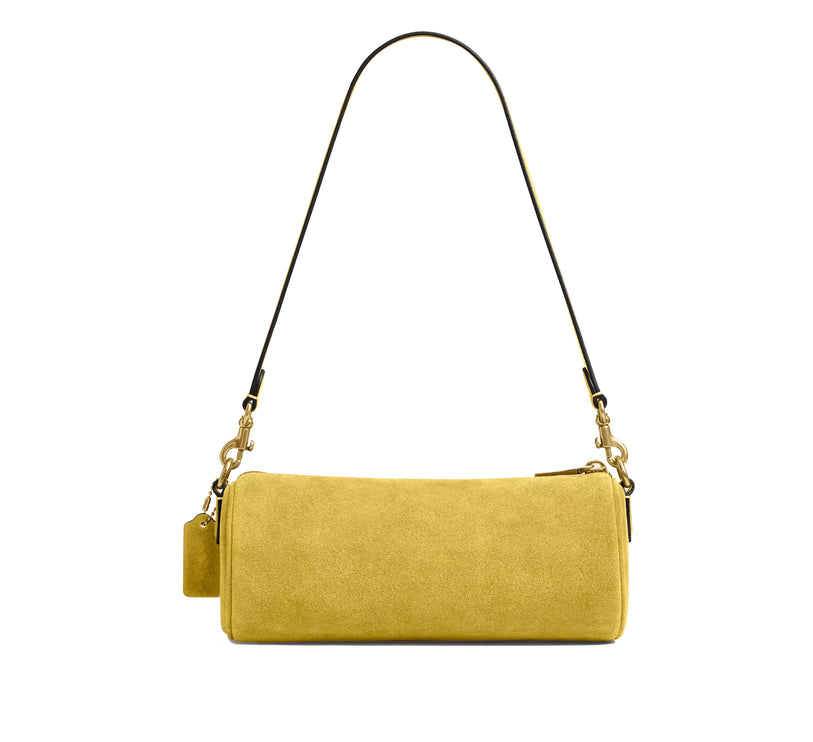 Coach Women's Barrel Bag Suede/Brass/Light Citron