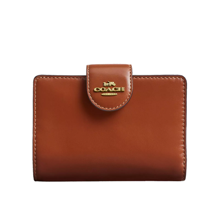 Coach Women's Medium Corner Zip Wallet Gold/Cinnamon