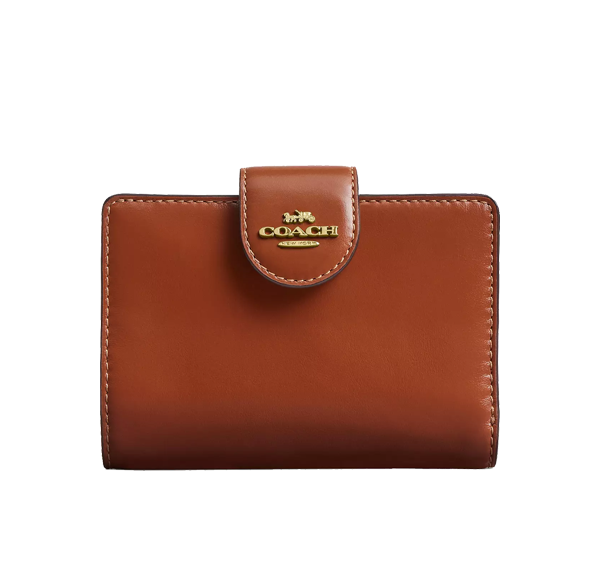 Coach Women's Medium Corner Zip Wallet Gold/Cinnamon