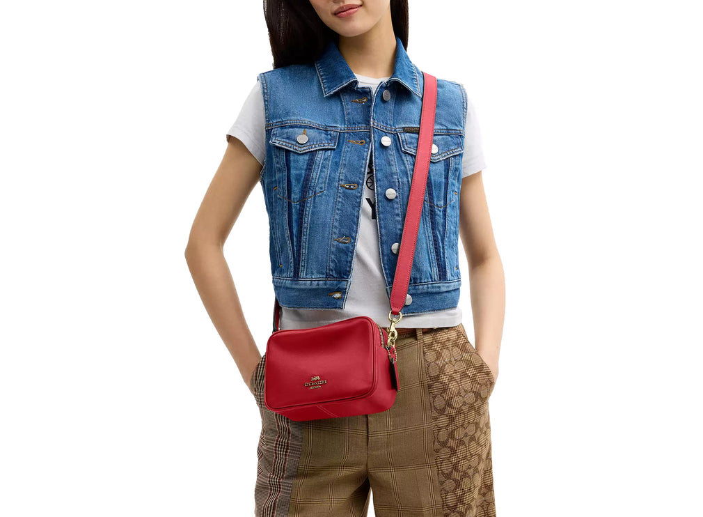 Coach Women's Mini Carey Crossbody Bag Gold/Poppy
