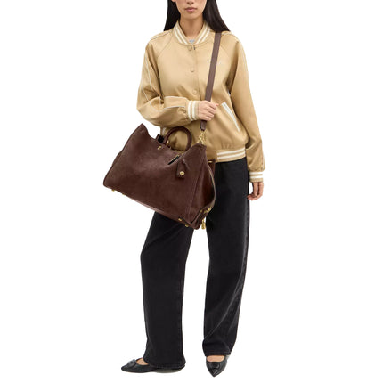 Coach Women's Rogue Bag 40 Suede/Brass/Dark Chocolate