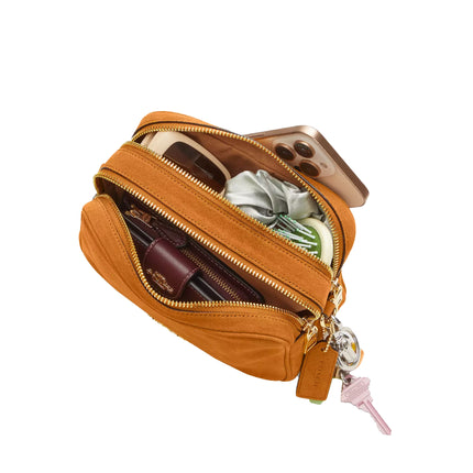 Coach Women's Mini Carey Crossbody Bag Gold/Marigold