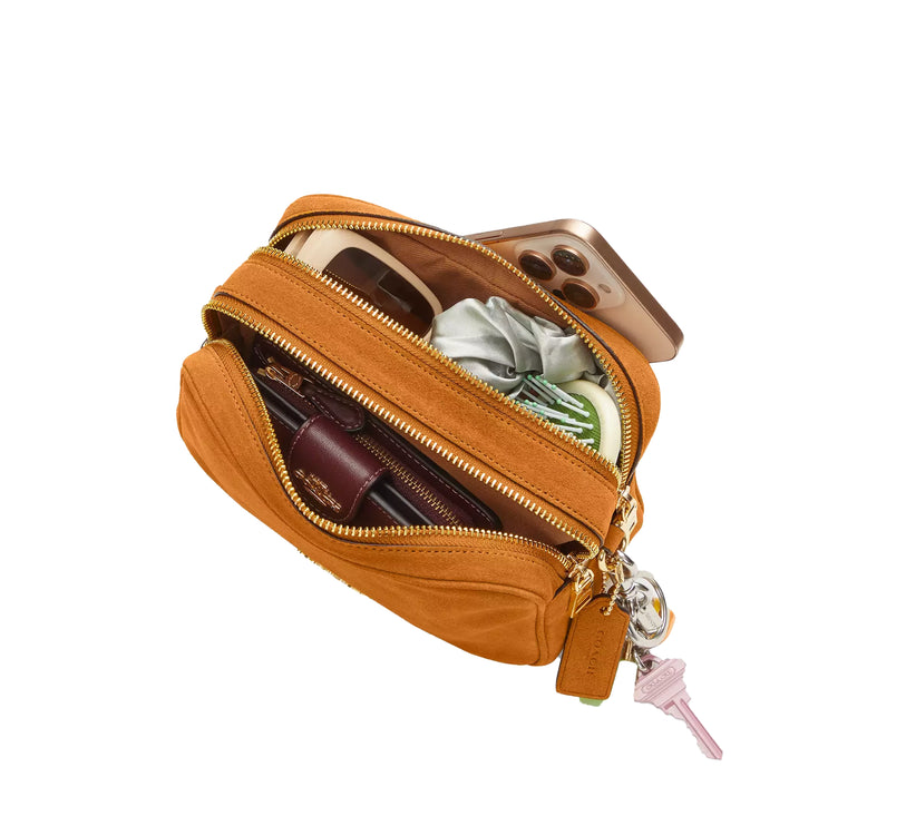 Coach Women's Mini Carey Crossbody Bag Gold/Marigold