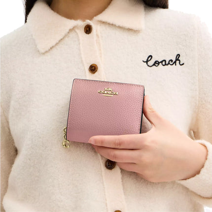 Coach Women's Snap Wallet Gold/Carnation